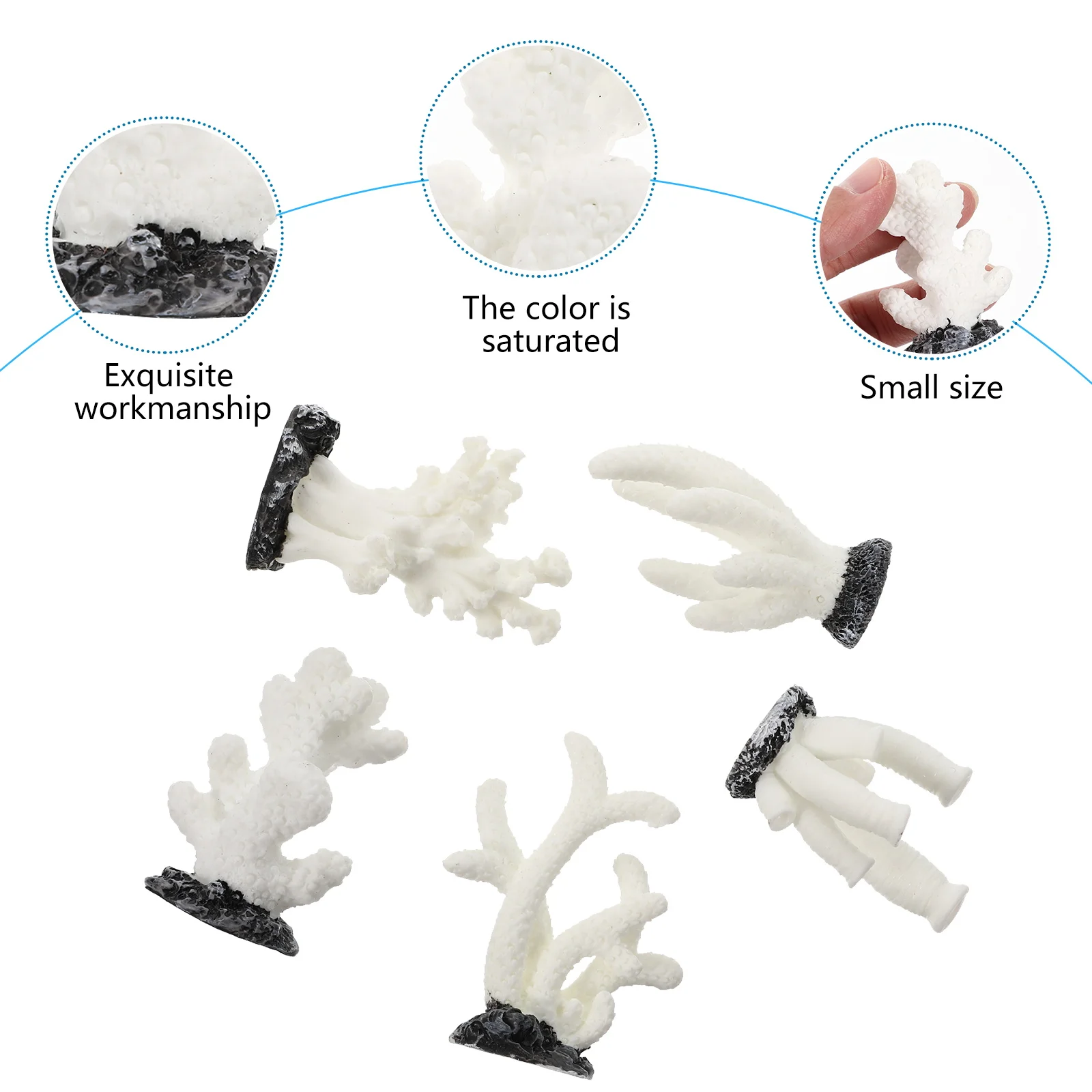 

5Pcs Fish Tank Coral Decor Resin Artificial Coral Tree for Aquarium Decoration Simulation Plants Fresh Salt Water Suitable