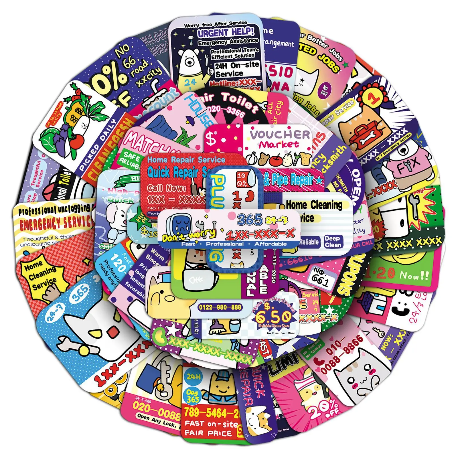50Pcs Quirky Gag Ad Stickers C - Kids Quirky Toys review and price
