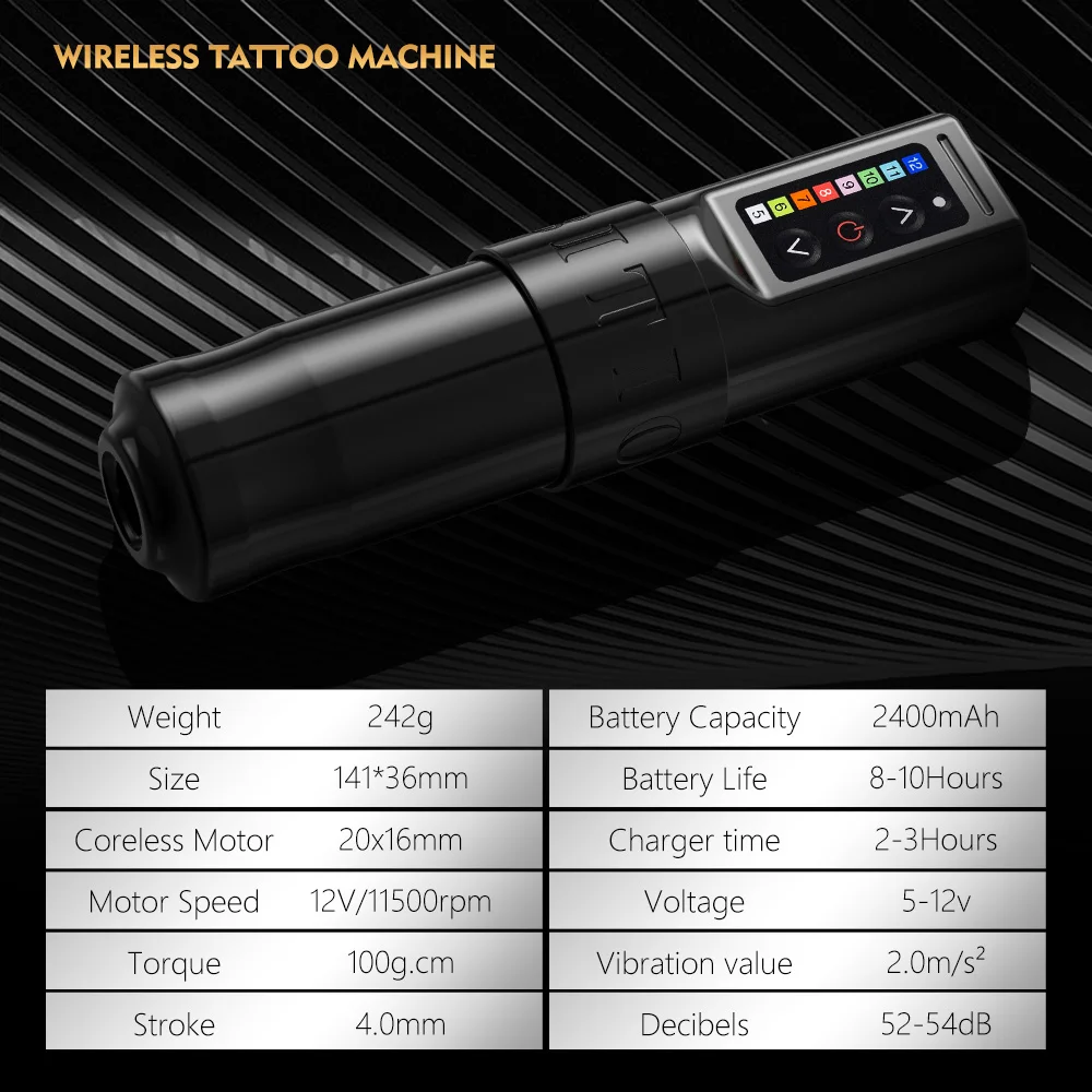 XNET FLUX Professional Wireless Tattoo Machine Pen Strong Coreless Motor 2400 mAh Lithium Battery for Tattoo Artist