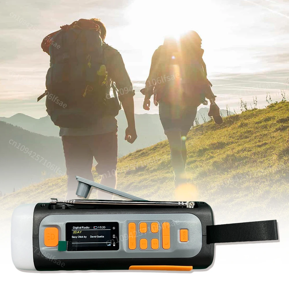 LR-7 راديو الطقس في حالات الطوارئ راديو مكرنك يدوي BT 5.0 مكبر صوت لاسلكي 4500 مللي أمبير لوحة طاقة شمسية قابلة لإعادة الشحن مصباح LED خارجي #3