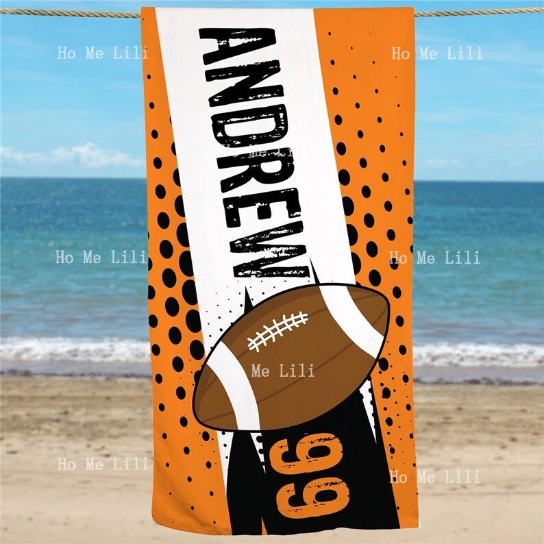 Sports Ball Personalized Kids Beach Towel