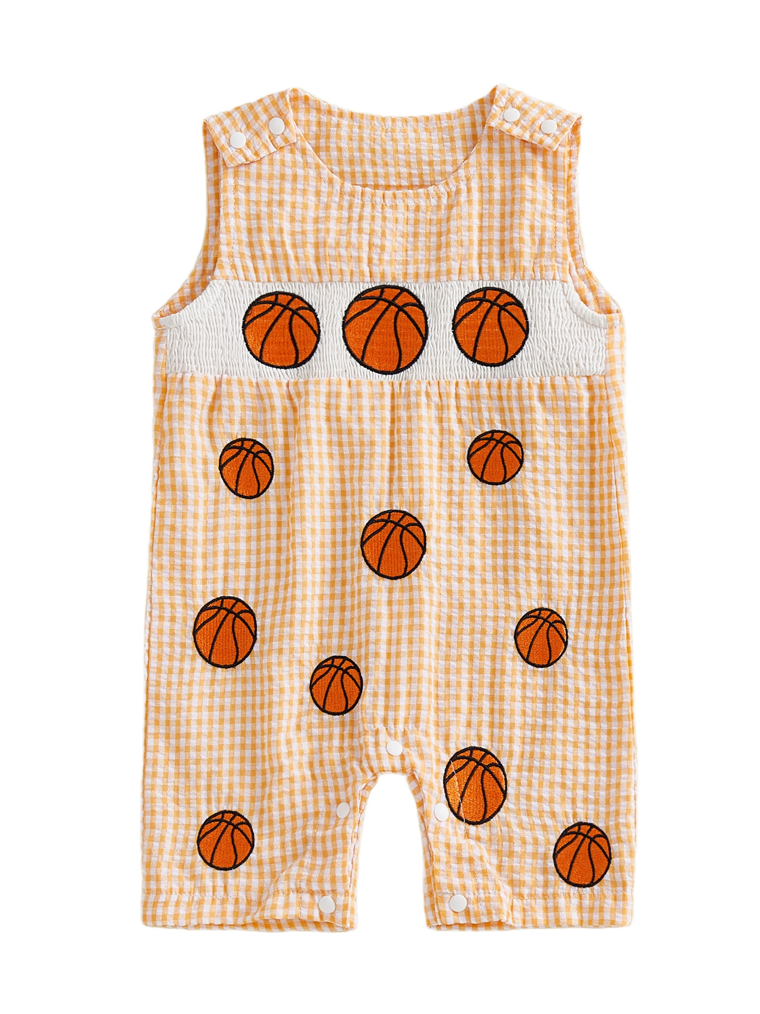 بدلة قفز صيفية للأولاد الرضع بدون أكمام ورقبة دائرية ومطرزة مخططة لكرة القدم للارتداء اليومي #5