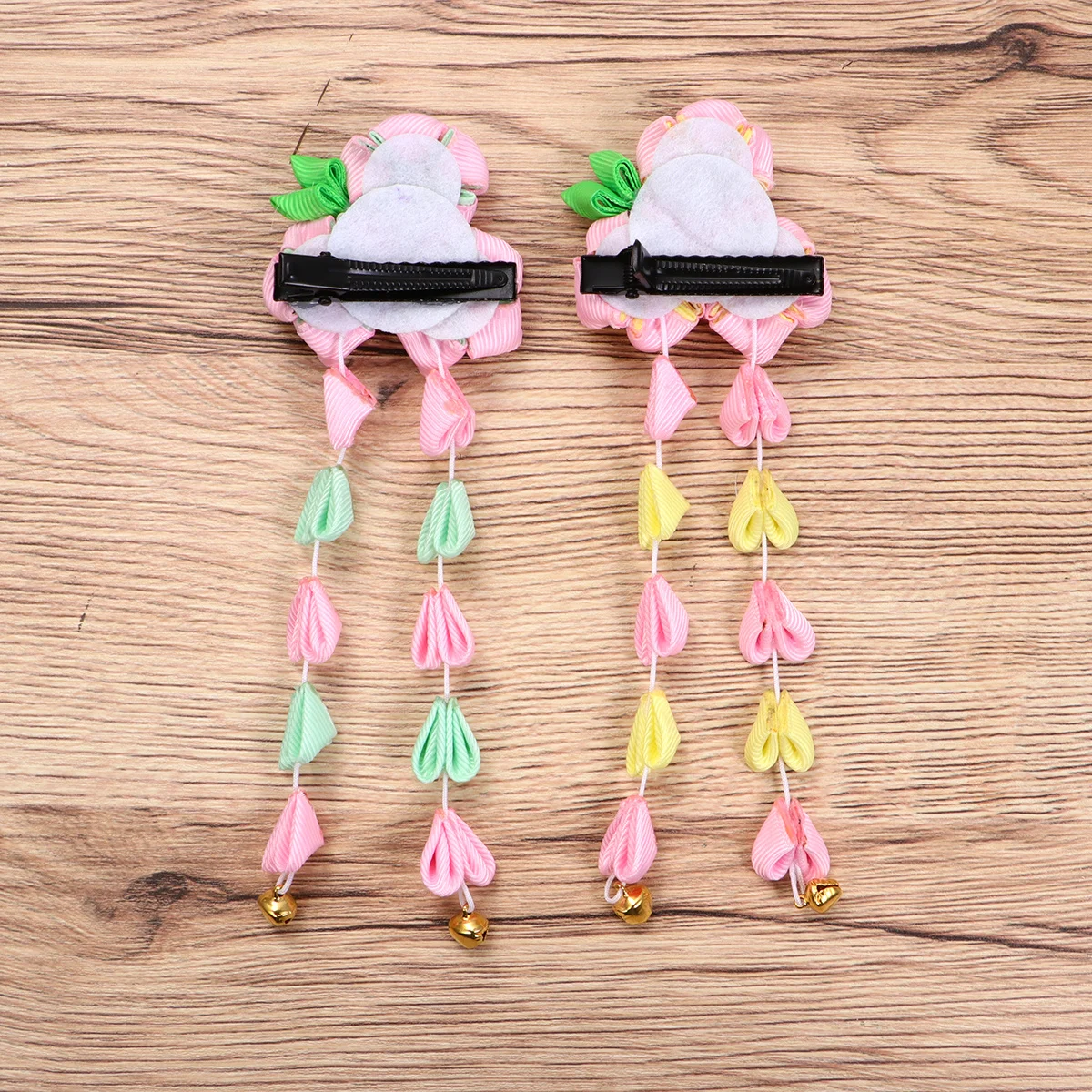 

2 шт., заколки для волос с кисточками, дизайнерская заколка для волос в китайском стиле, аксессуары для волос, день рождения, вечеринка, розовый, желтый