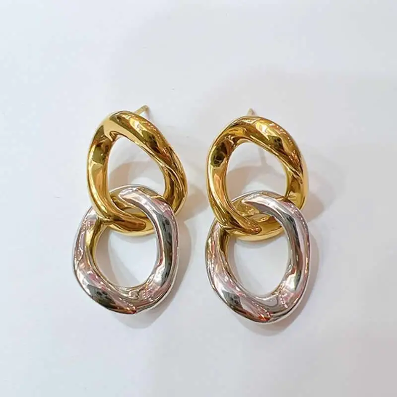 Pure 18K Yellow Gold Earrings Women AU750 Gold Dangle Earrings