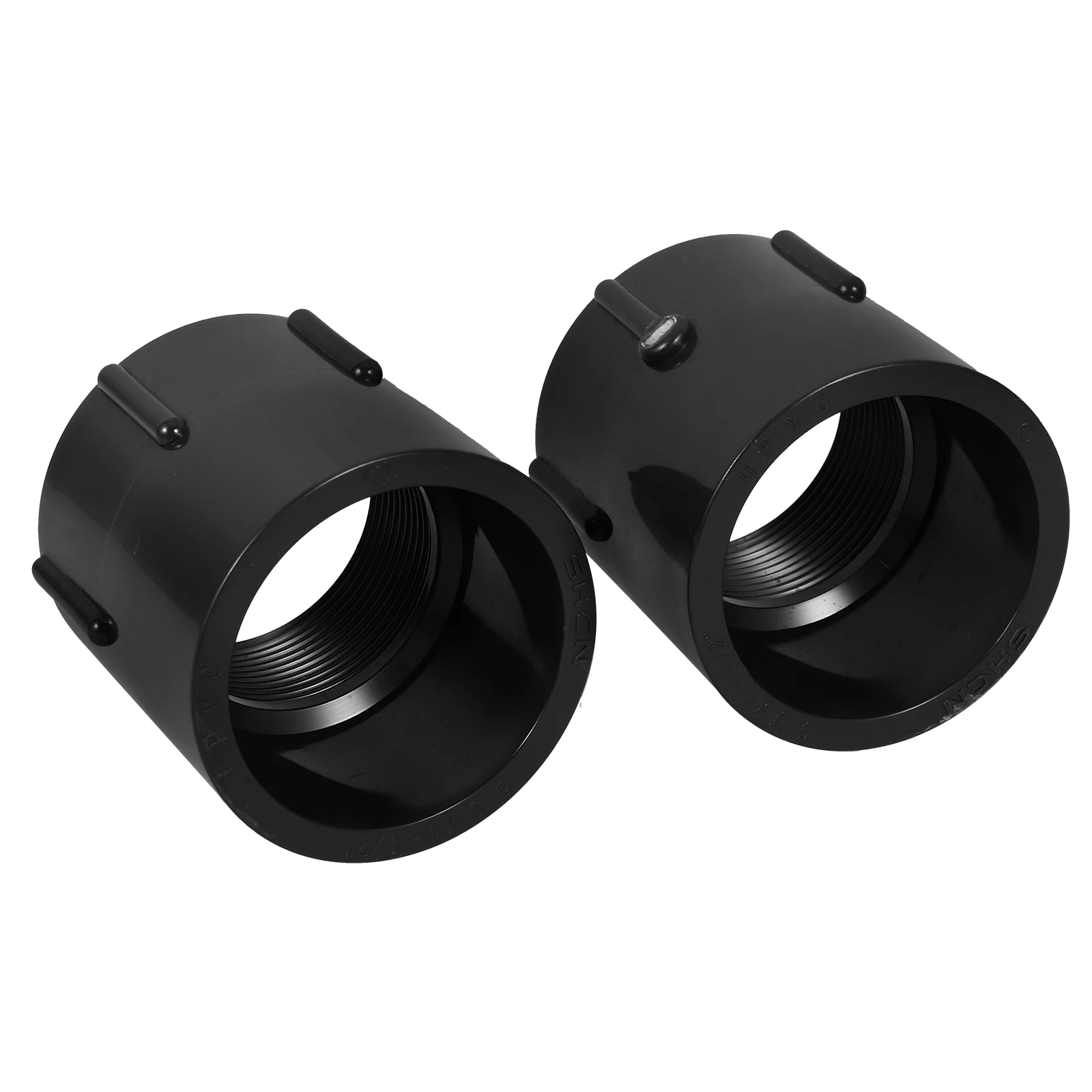 

2pcs PVC Inner Thread Fittings 50mmx1.5inch Durable Valve Joint for Water Chemical Industry Seawater Pipelines