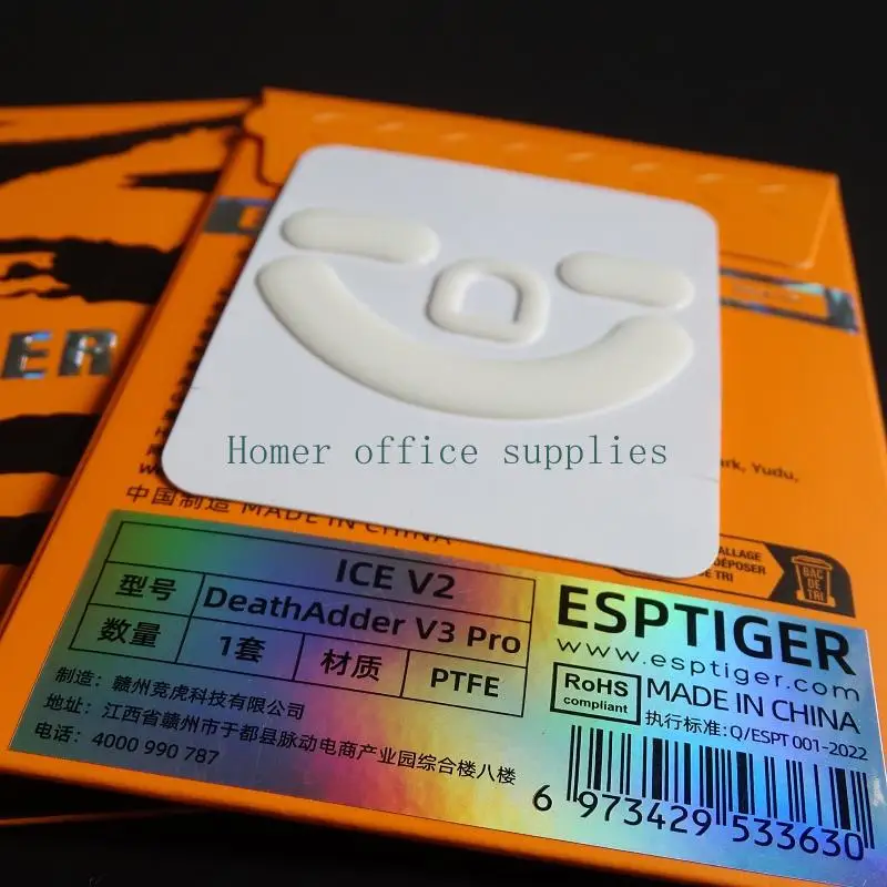 K43B Espots ICE Mouse Skates Feet Precise Cut PTFE Mouse Pad For DeathAdder V3Pro Smooth Glides Mouse Pad
