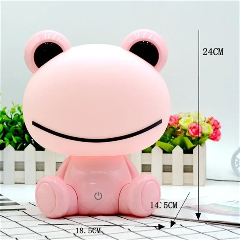 Modern Cute Animal Night Lights for Baby Children\'s Room Pink Green Frog Lamp Christmas Gift Bedroom Beside Deco USB Night Light