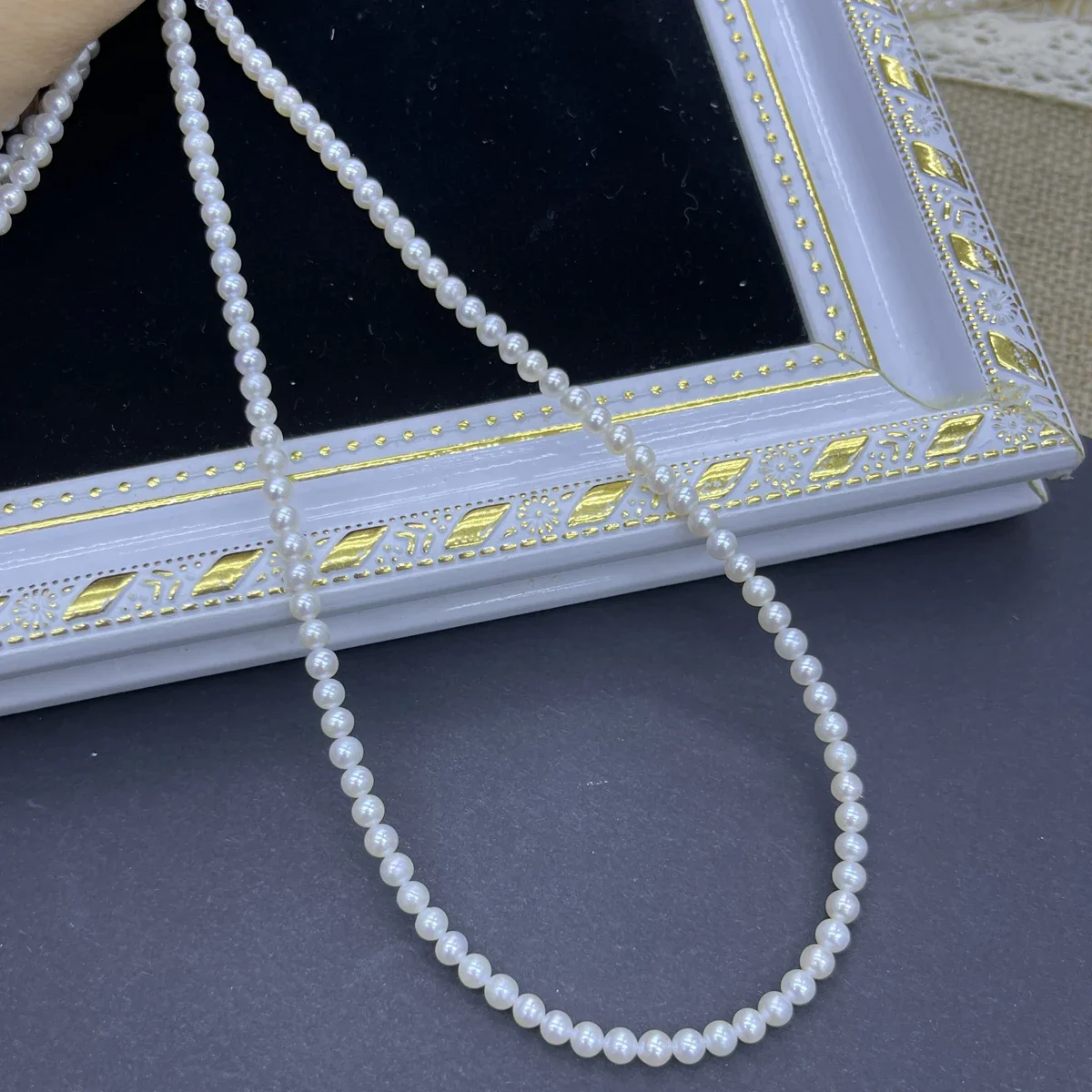 4-5mm5A Natural Freshwater White NearRound Pearl Isolated Loose Bead Jewelry Make DIY Necklace Bracelet Accessories Wedding Gift