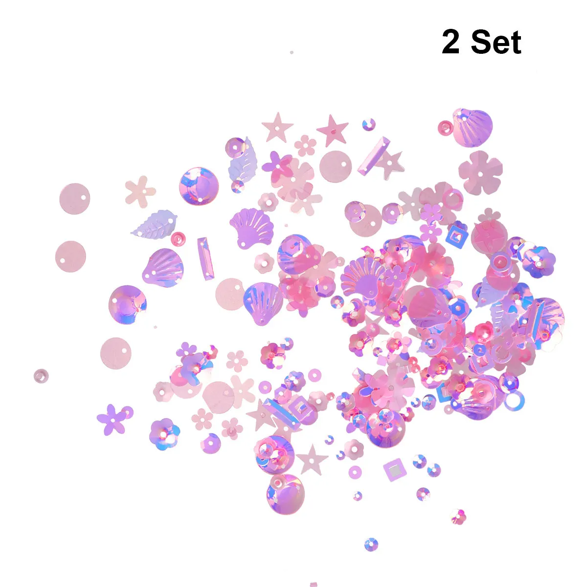 2Pack Colorful DIY Sequin Decals Material Flat Sequins Mini Spacer Beads for Jewelry Costume Craft Scrapbooking Diary Sticking