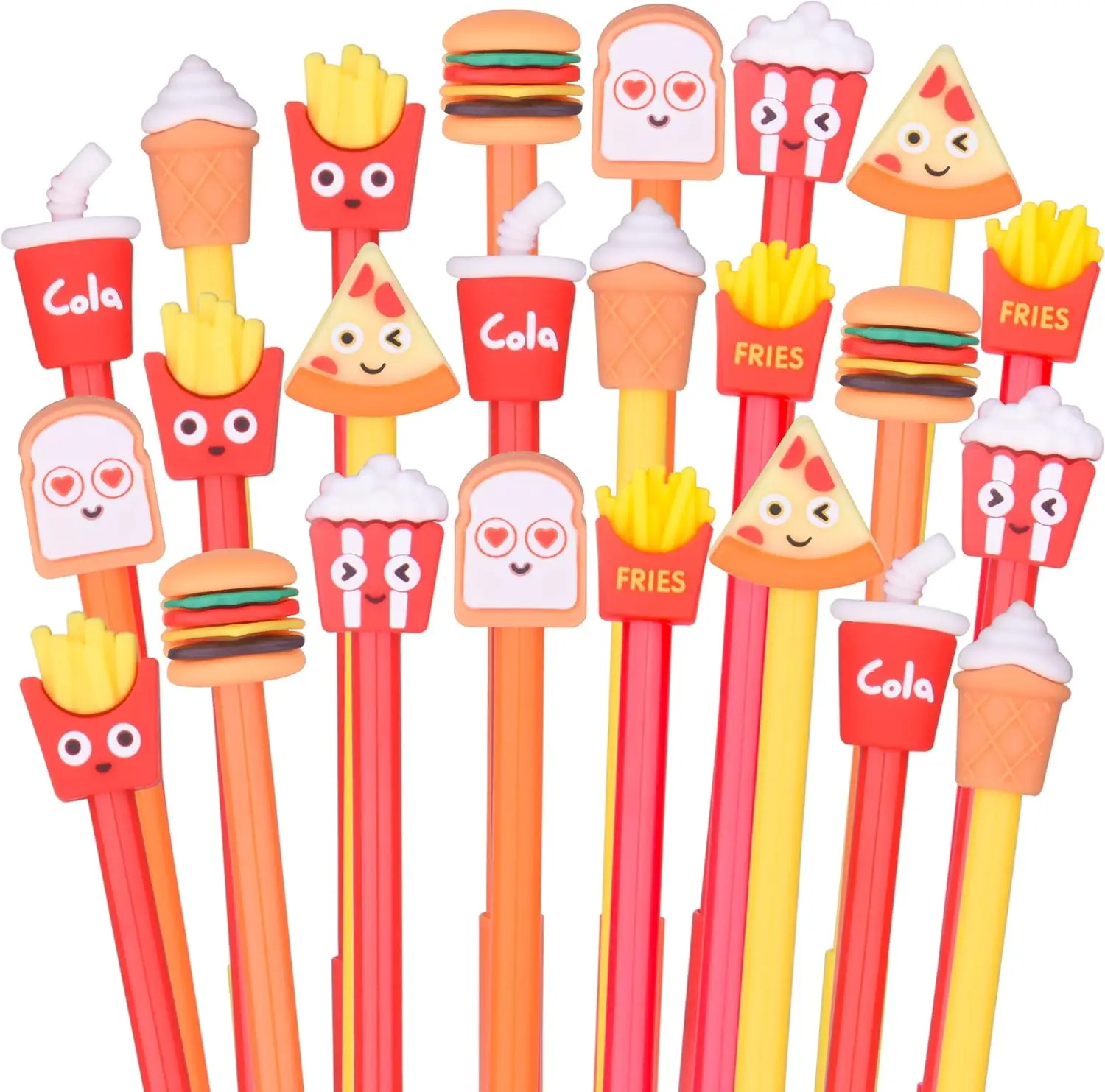 36 Pcs Funny Gel Pens Set Cute Cartoon Hamburger French Fries Ice Cream Writing Supplies