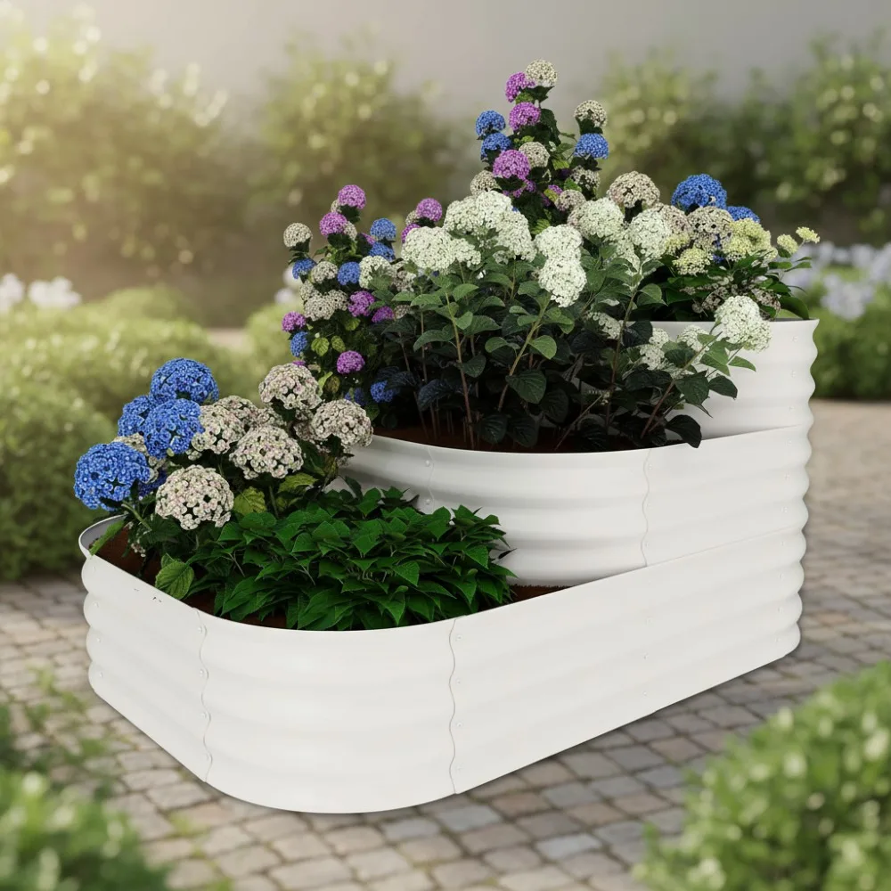

Galvanized Tiered Raised Garden Bed Kit - 3-Tier Oval Planter for Vegetables Herbs Flowers, Space-Saving Design