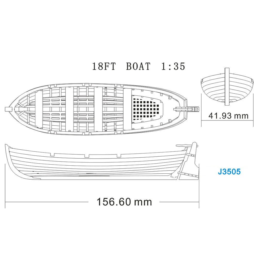 Sacle 1/35 Solidwood Lifeboat Model Building Kits 18FT General lifeboat model