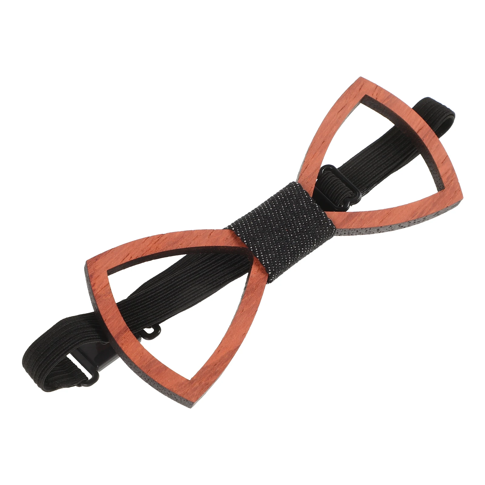 

1pc Premium Wooden Bow Tie Elastic Strap Adjustable For Wedding Wedding Wooden Bow Tie Party Festival Gift Necktie Cravat