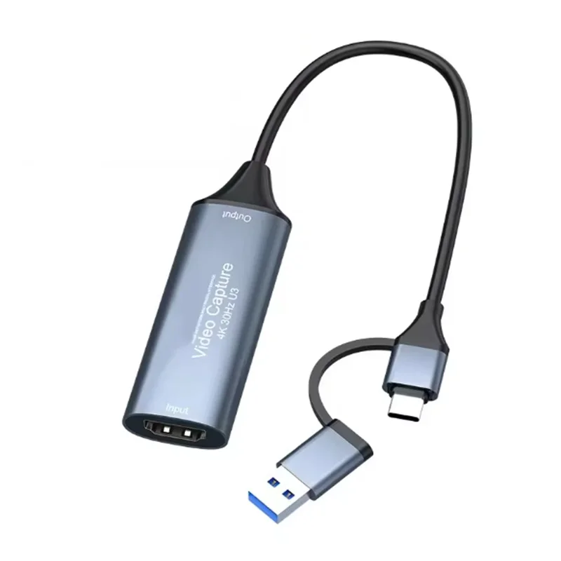 2 في 1 4K USB C بطاقة التقاط الفيديو USB نوع C 3.0/2.0 المنتزع محول تسجيل 1080P 60fps HDMI إلى USB/USB C تسجيل الصوت والفيديو #6