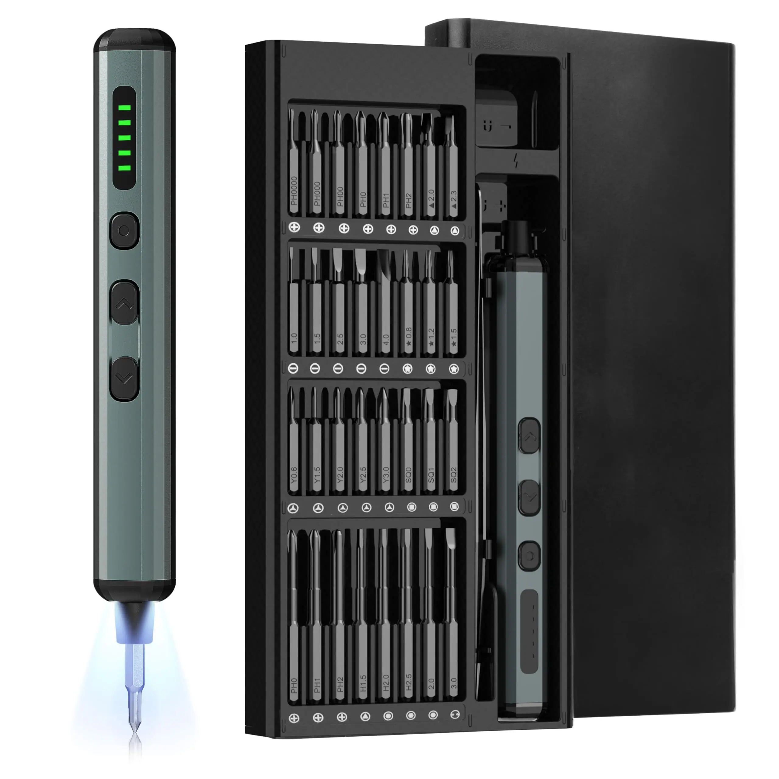 

Набор электрических отверток 68 в 1, 5 настройков крутящего момента, прецизионный электроинструмент, магнитные отвертки для iPhone, очки, часы, ПК