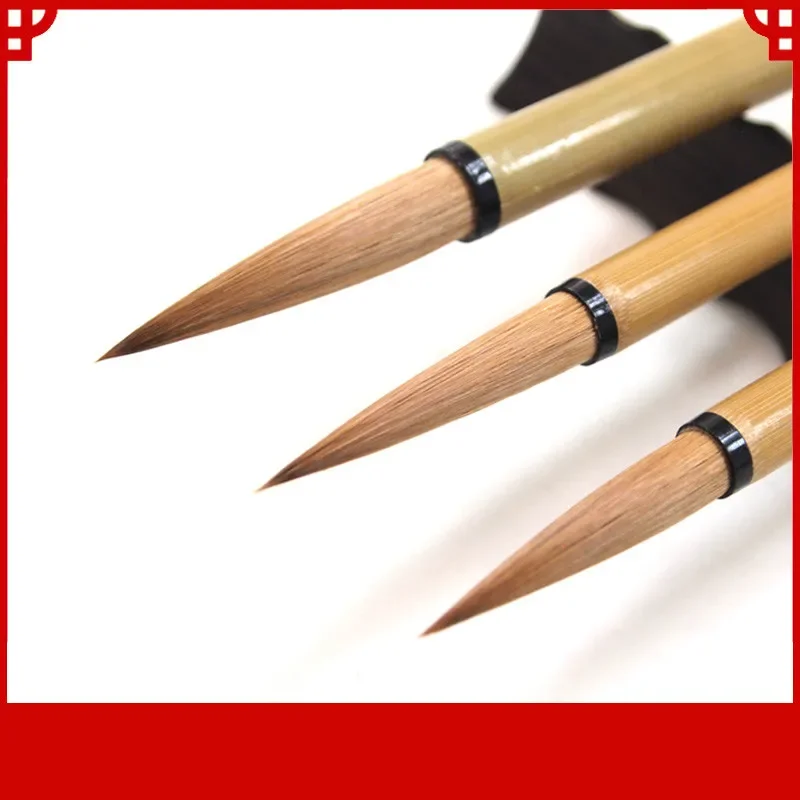 3Pcs Weasel Hairs Chinese Calligraphy Brushes Pen Artist Painting Writing Drawing Brush Student School Stationery Craft Supply