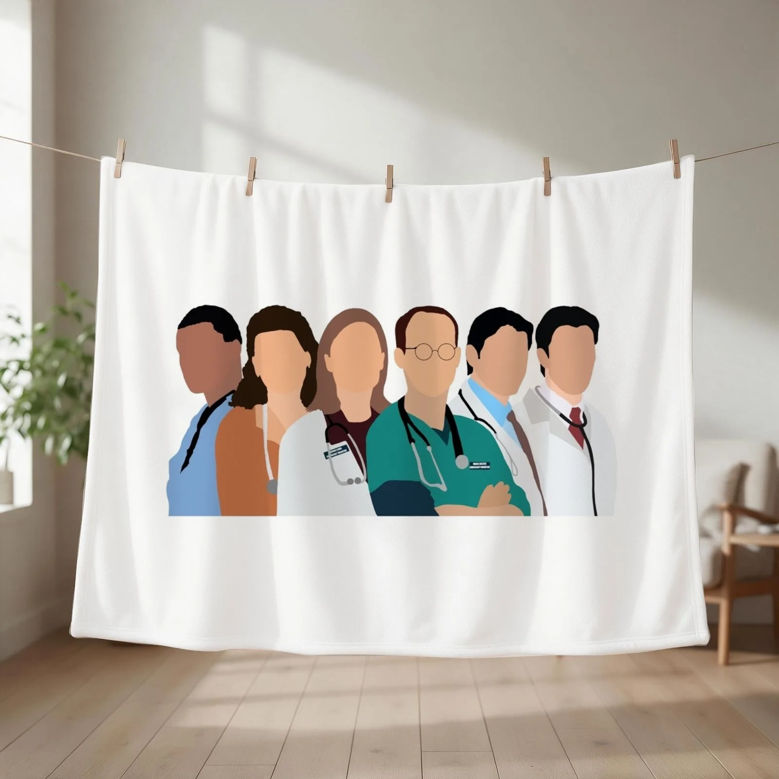ER cast Throw Blanket couch cozy soft plush fuzzy picnic outdoor blanket
