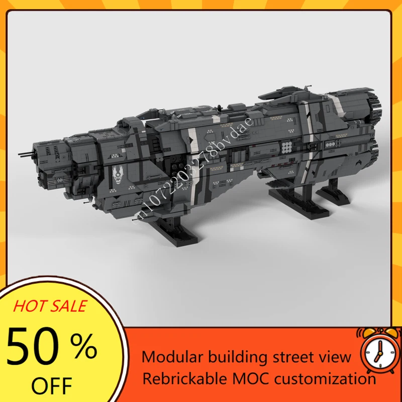 6585PCS Marathon Class Heavy Cruiser UNSC Leviathan Space War Military MOC SpaceShip Battle Custom Puzzles DIY Assembly Toy Gift