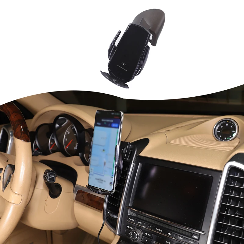 

1piece set ABS black For Porsche Cayenne 2010-2015 car central control air outlet mobile phone holder modification accessories