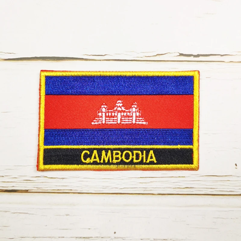 National Flag Square Embroidery Patch Badge 8*5cm ALBANIA ARMENIA BELARUS BELGIUM BULGARIA BRAZIL CAMEROON CANADA CAMBODIA