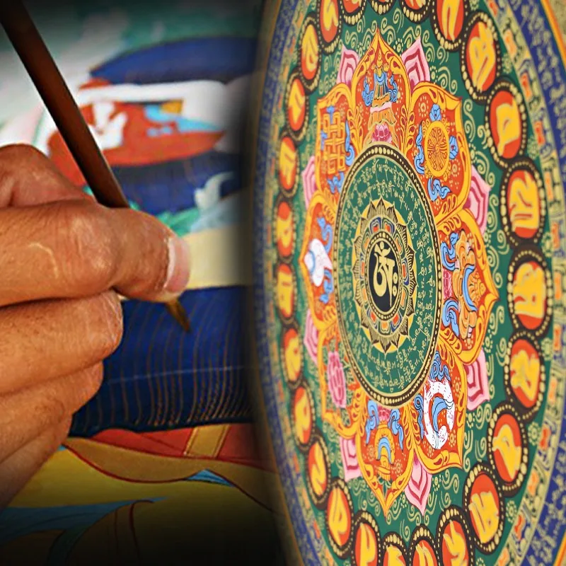 Nepal Thangka Hand-Painted Buddhist Painting Large Decoration Art Scroll