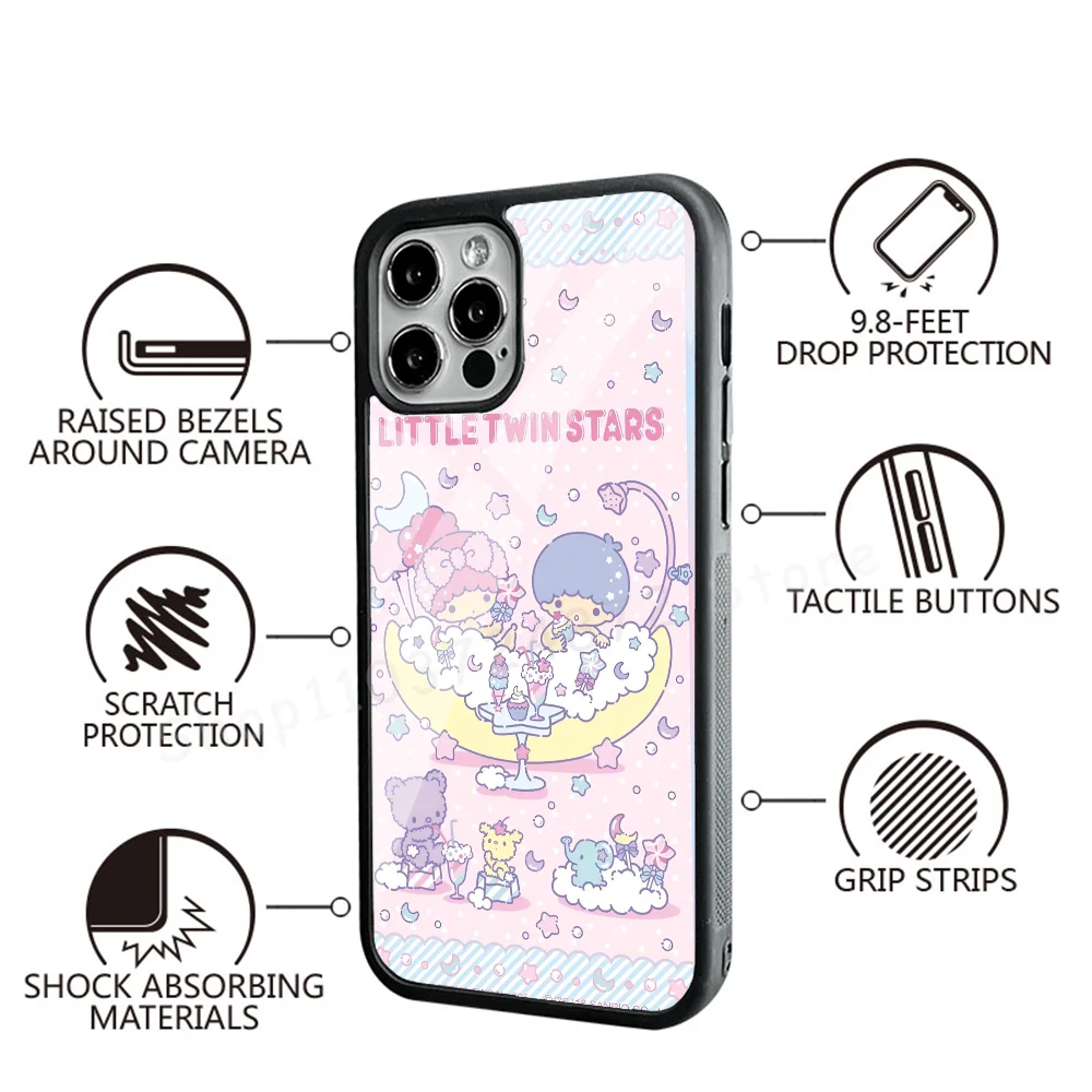 Little Twin Stars Phone Case For IPhone 16 15 14 13 Pro Max 11 Mini Alex Mirror For Magsafe Wireless Charging Cover