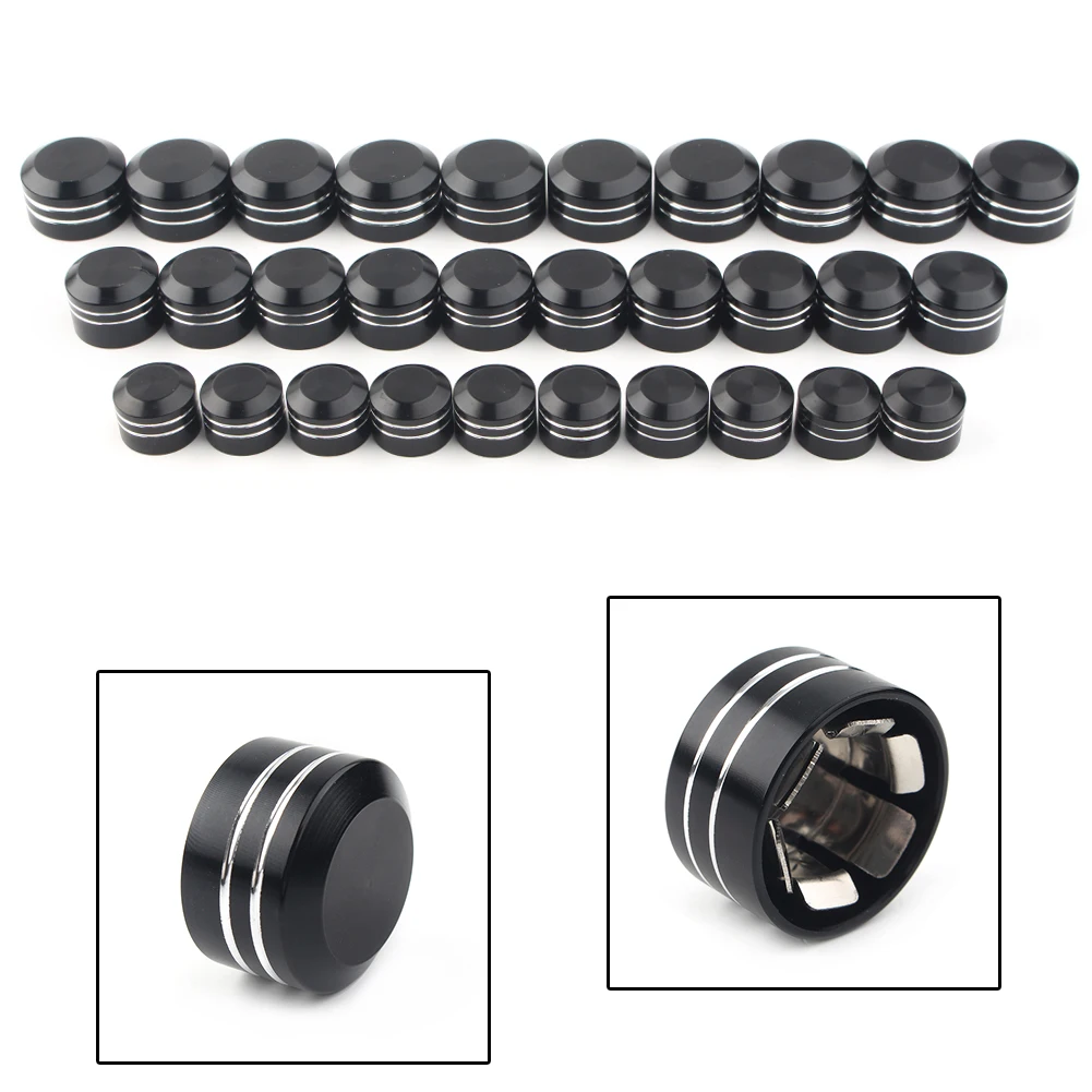 10Pcs CNC Motorbike Inner Schrauben Motorcycle Bolt Topper Caps Cover Black For Harley Davidson 9mm 11.5mm 13mm