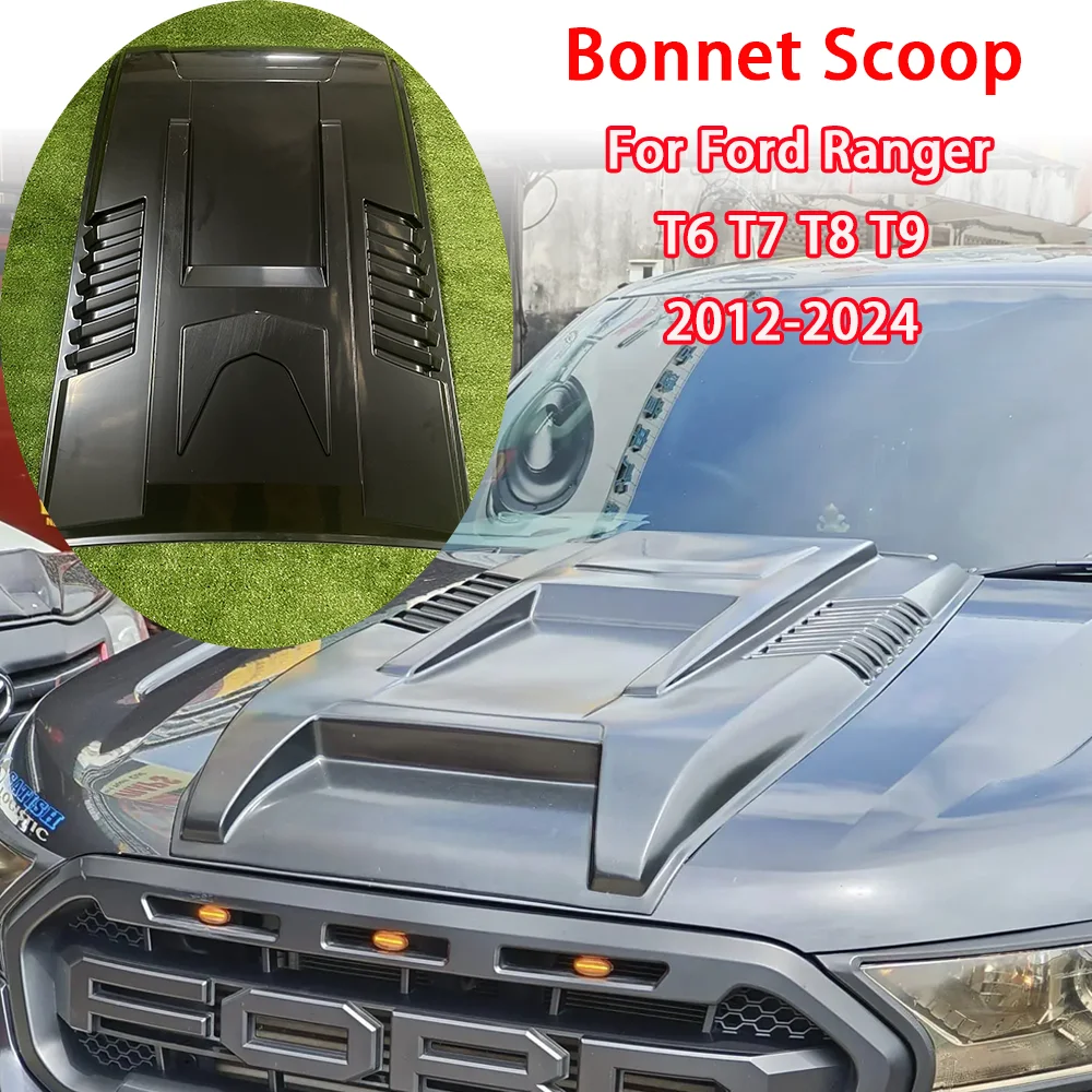 

Universal Car Bonnet Scoop Plate Cover For Ford Ranger T6 T7 T8 T9 2012-2024 Car Accessories Air Vent Bonnet Hood