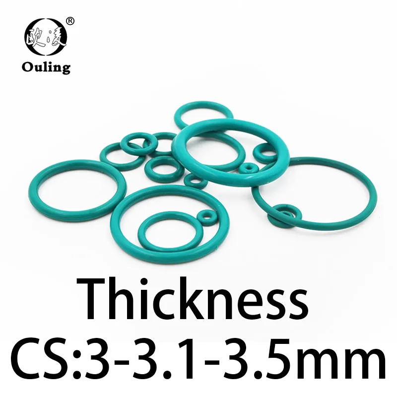 O-Ring Rubber Ring, Fluororubber FKM Sealing, temperatura resistente, CS, espessura 3/3, 1/3, 5mm