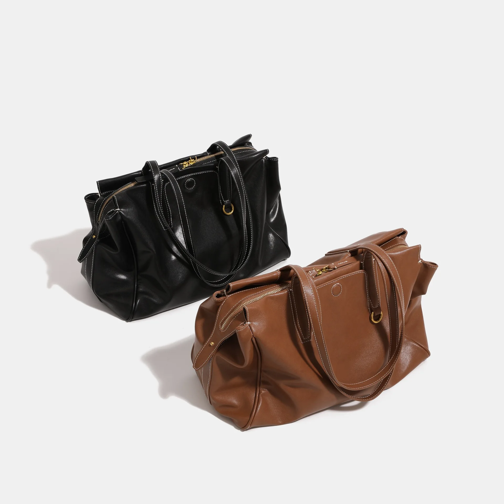 

Women's Stylish Vintage Diaper Bag Classic Designer Leather Tote For Luxury Commuter And Trendy High-End Minimalist Shopper