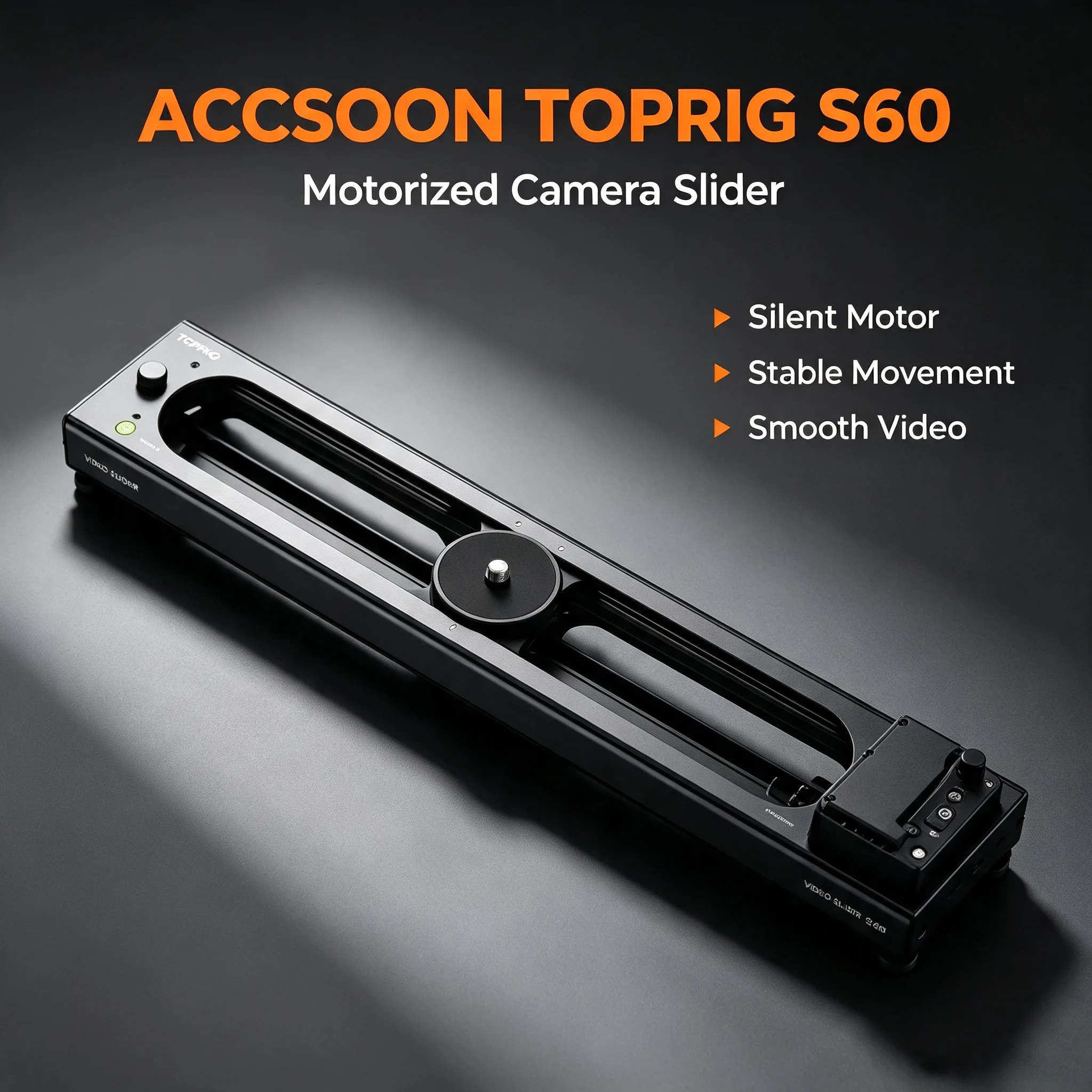 ACCSOON TOPRIG S60 Motorized Camera Slider,Brushless Motor Silent Electric Dolly Rail for Timelapse Cinematic Video Shooting
