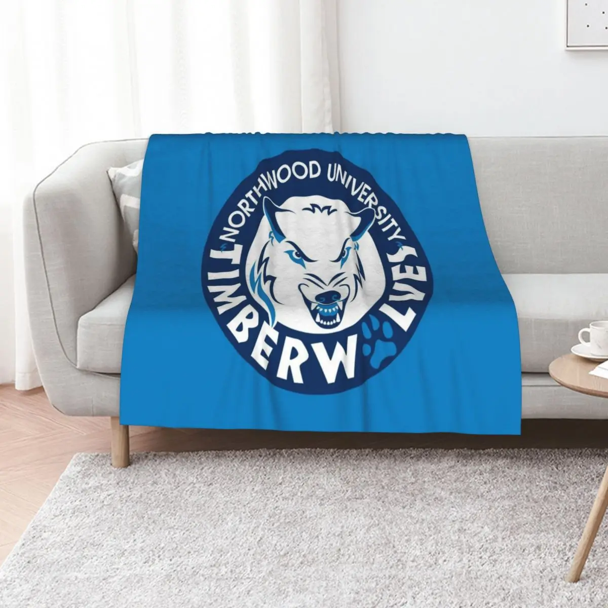 

Northwood Timberwolves Throw Blanket Nap Bed covers Plaid Flannel Blankets