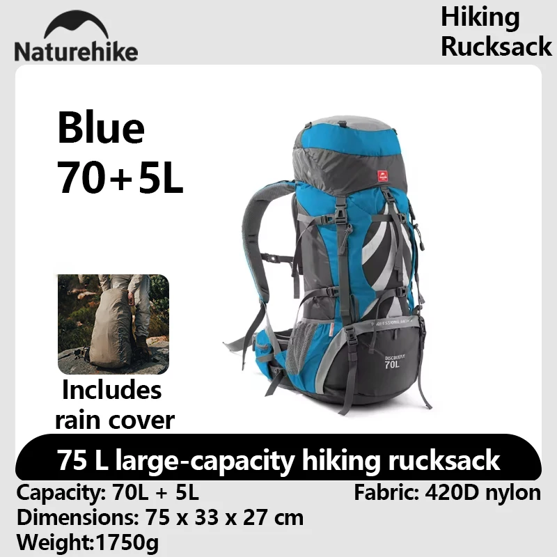 Naturehike 70L Hiking Backpacks Outdoor Large Capacity Rainproof Climbing Bag  For Man Woman Bushcraft Travel Camping Backpack - AliExpress 18