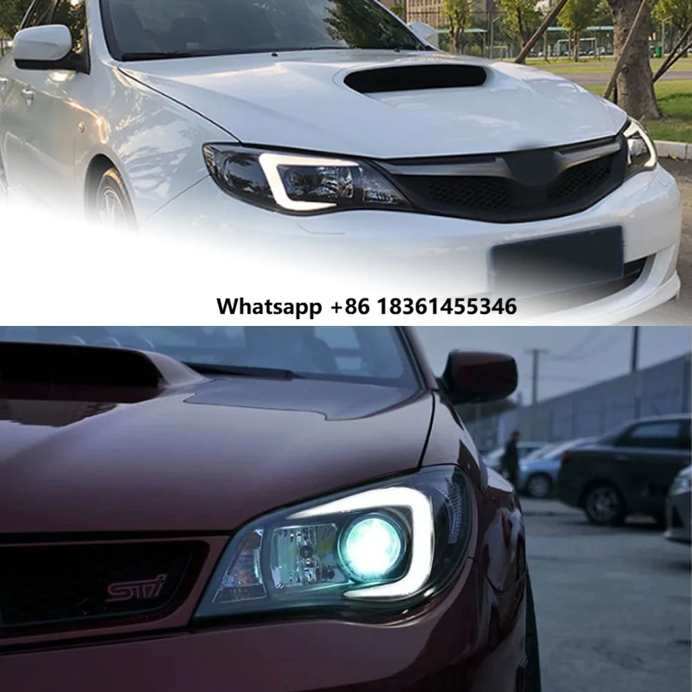 for WRX Headlight 2005-2012 Impreza LED Headlight DRL Bi Xenon Projector Lens Auto Accessories AKD Car Styling Head Lamp