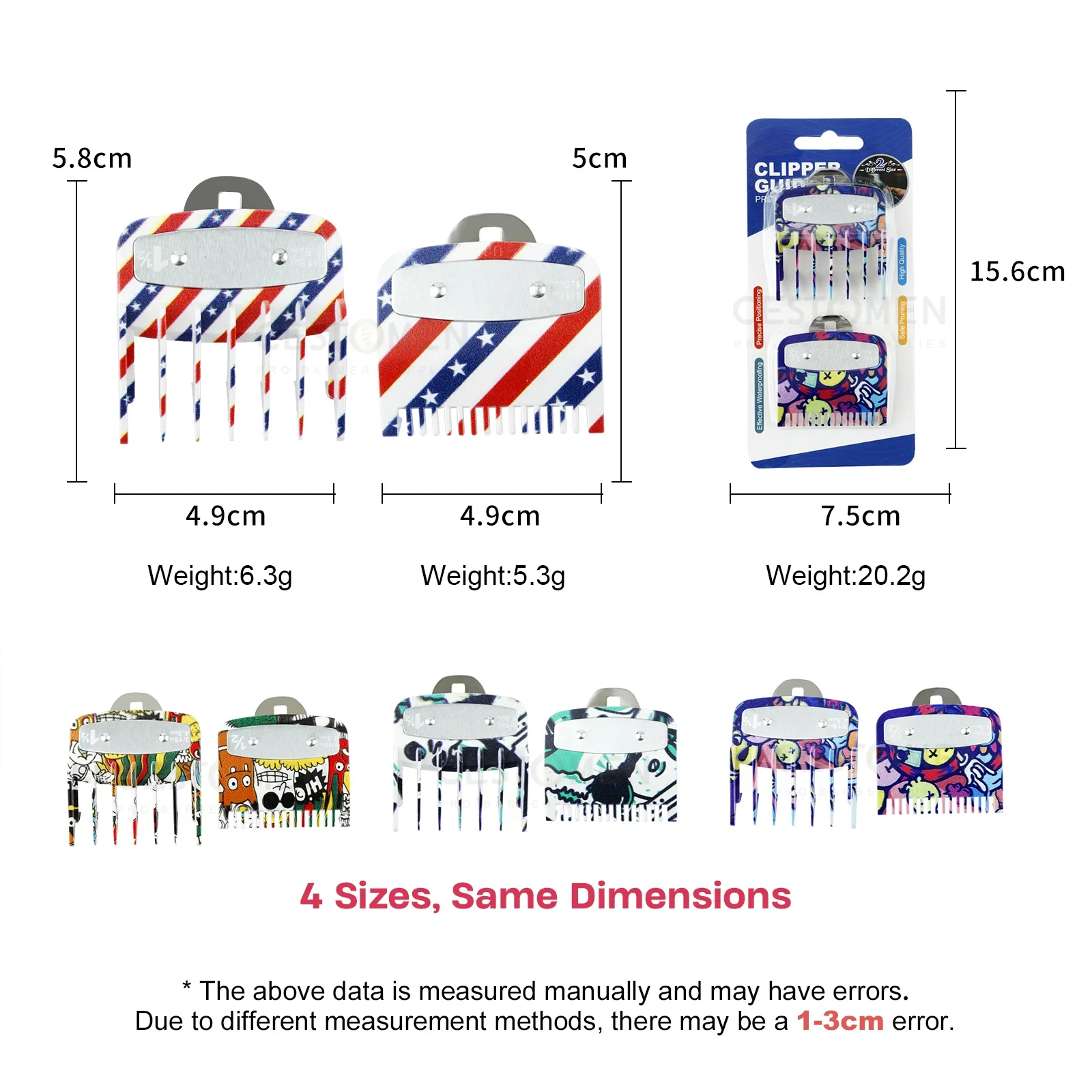 2 قطعة المهنية الحلاق المقص الحد أمشاط البلاستيك قص الشعر دليل مشط الشعر المتقلب الحرس مرفق أدوات تصفيف الصالون