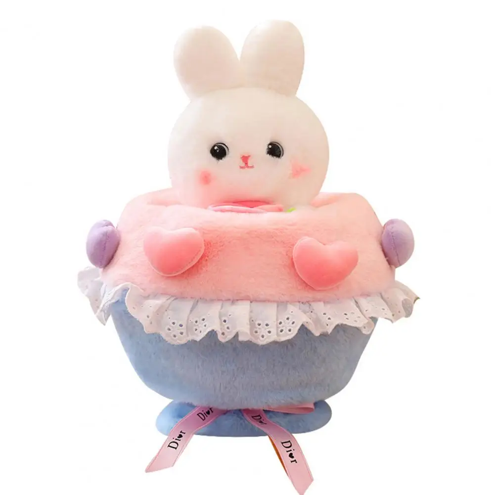 

Doll Toy Romantic Valentine's Day Plush Toy Cartoon Rabbit Stuffed Bouquet Bunny Doll Soft Animal Gift for Kids