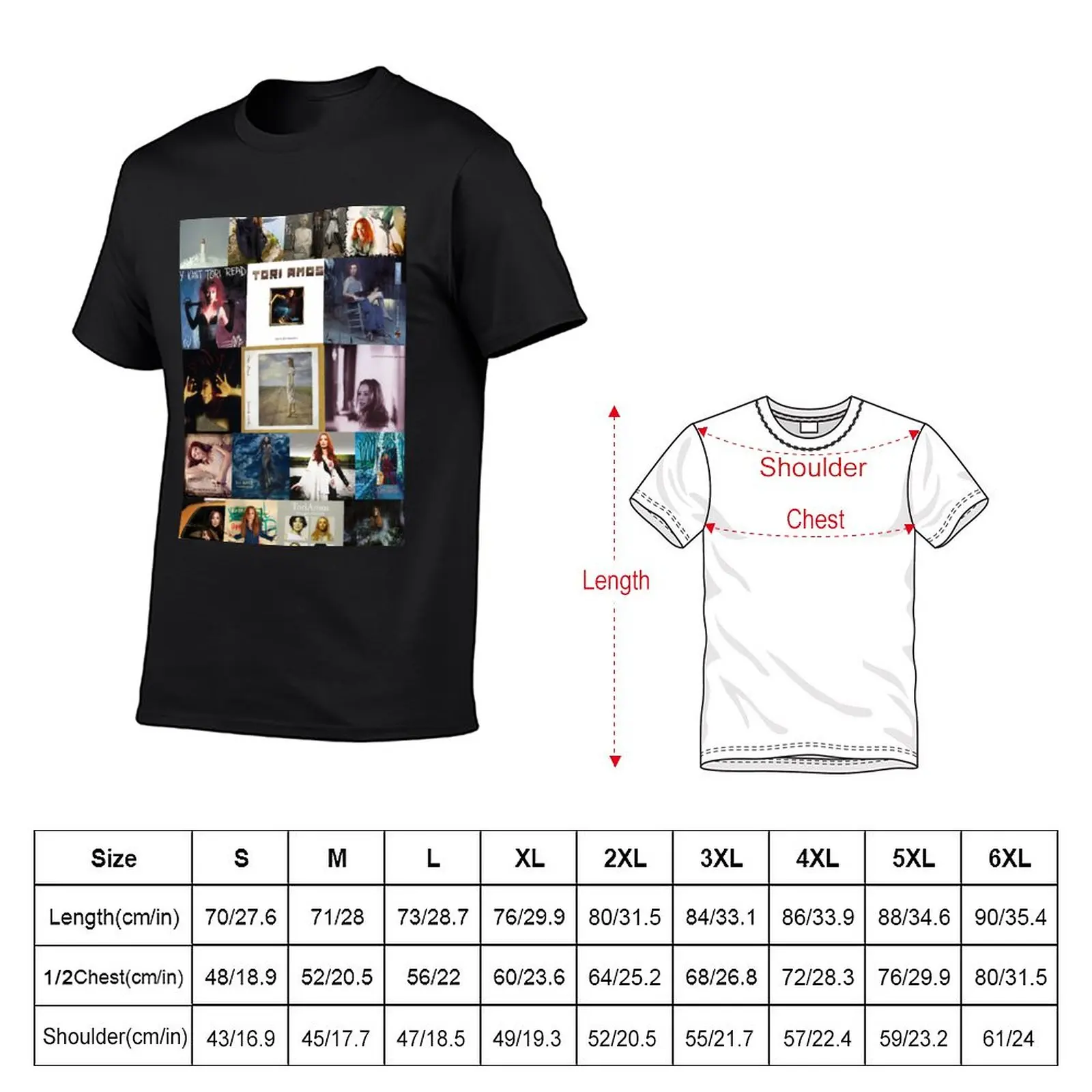 New Tori Amos Album Records Collage Collection Print T-Shirt shirts graphic tees animal print shirt for boys mens clothing