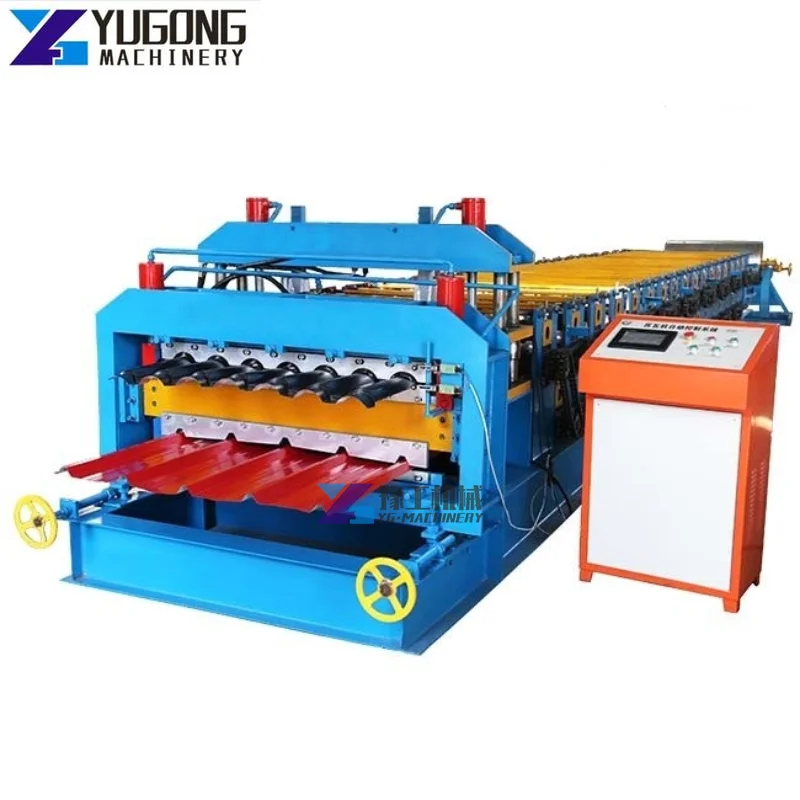 Metal Sheet Glazed Tile Color Steel Roll Forming Machine Double Layer Glazed Tile Roll Roofing Wall Profile Forming Machine