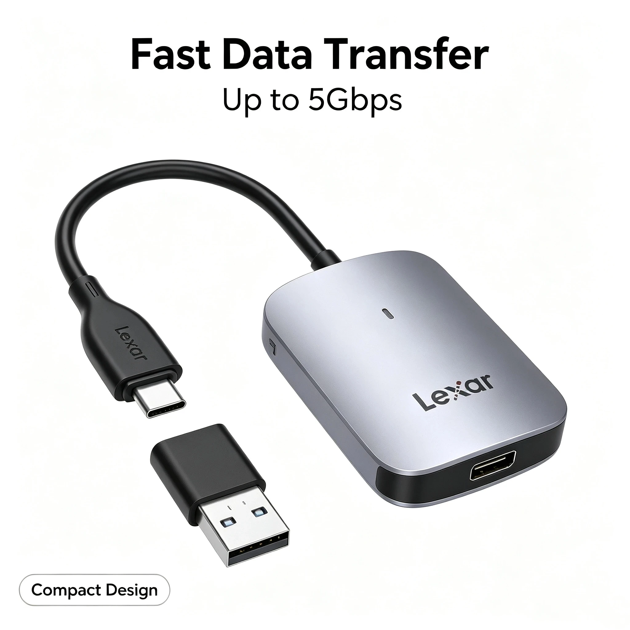 Lexar CFexpress Type A Card Reader 800MB/s Write Heat Dissipation Metal Housing High Bitrate 900MB/s Read for Content Creators