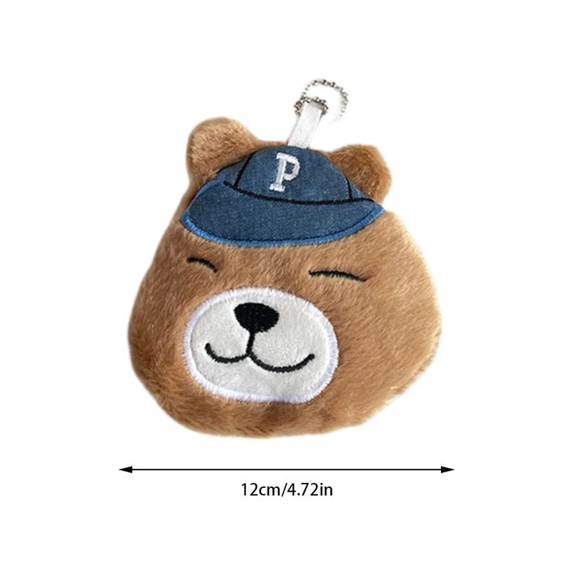 Simpatico berretto da Baseball orso portamonete portachiavi peluche portafoglio portachiavi moneta auricolare rossetto borsa portaoggetti zaino ciondolo Decor