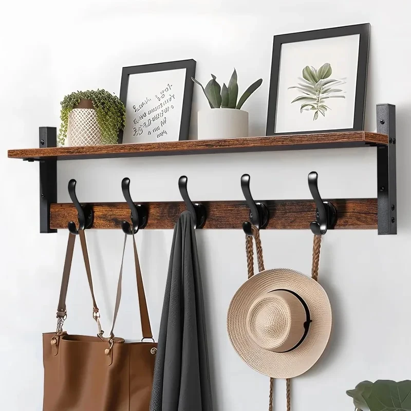 wooden-wall-mount-coat-robe-hooks-with-shelf-bedroom-coat-rack-bathroom-towel-organizer-entranceway-key-rack-door-hooks-clothes