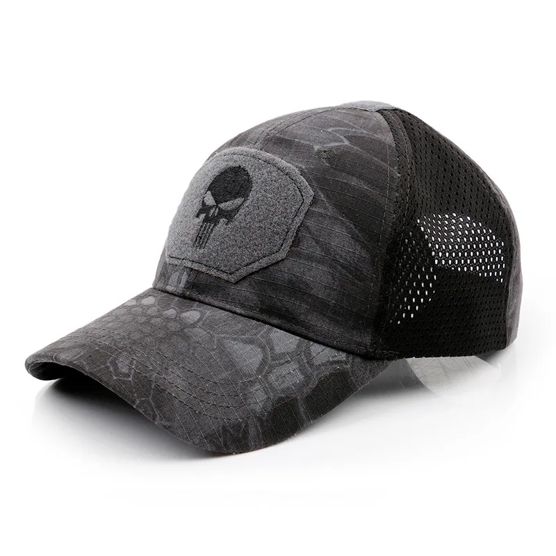 

New Tide Punisher Skull Multicam Operator Mesh baseball Cap Men cool Fitted Tactical Cap Good quality Breathable outdoor sport