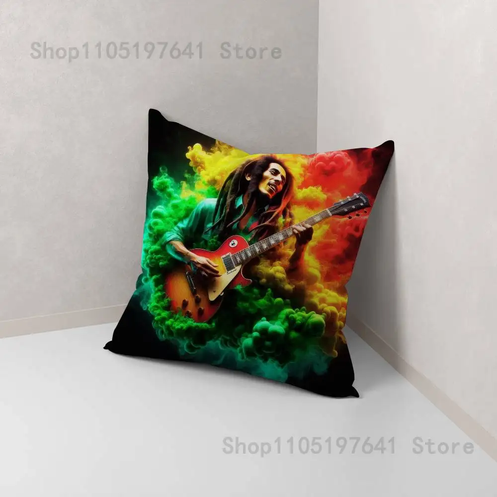 Bob Marley Rasta Lion Federa per divano Decor Car Office Room Stampa Fodera per cuscino Decorazioni e protezione