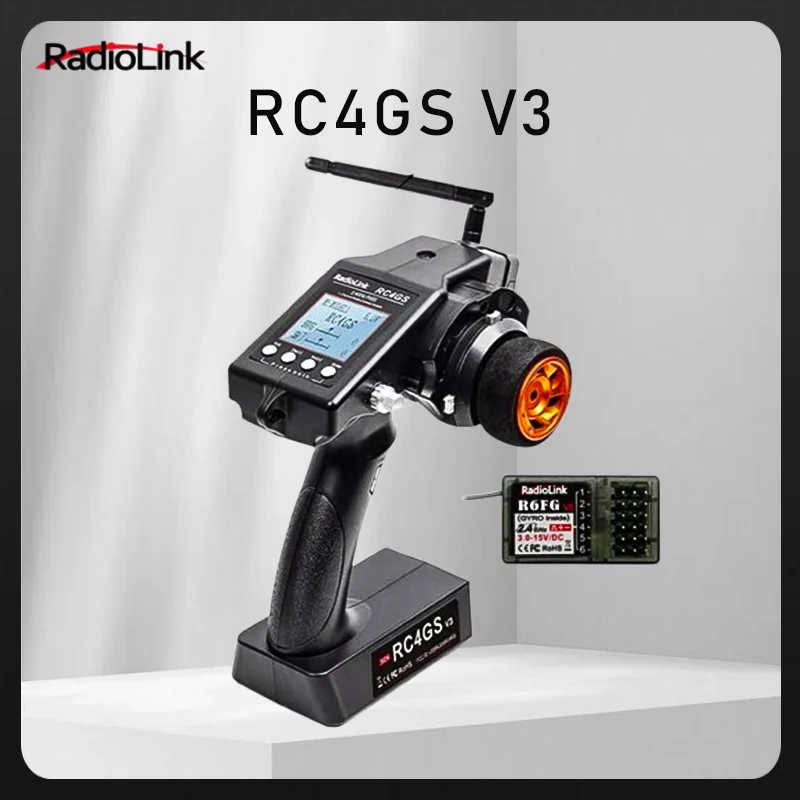 

Radiolink RC4GS V3 4 CH FHSS RC Transmitter Remote Controller R6FG / R7FG With Gyro For RC Car Truck Crawler Wltoys Model