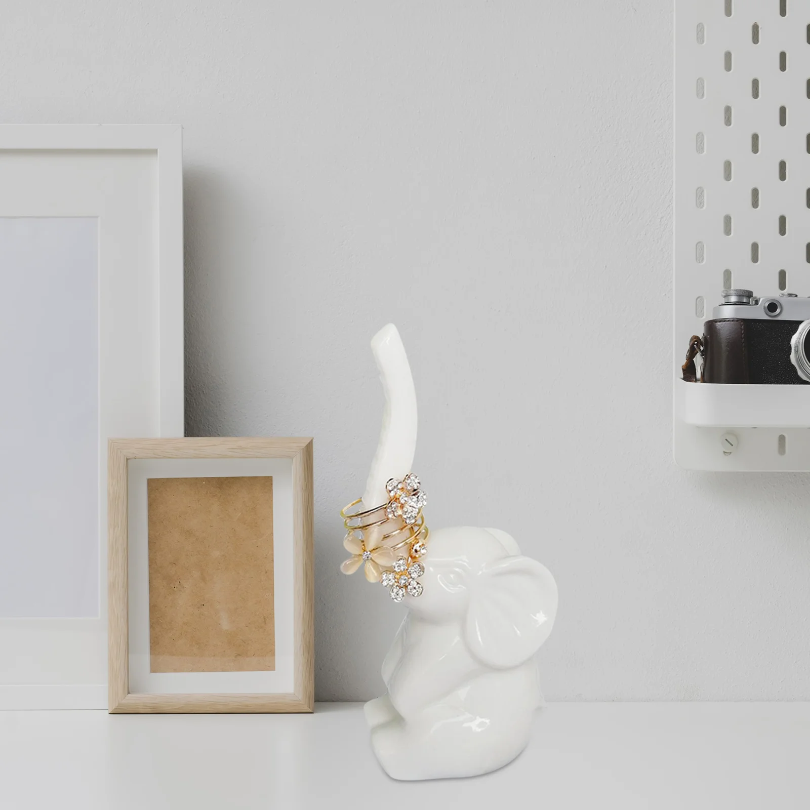 

2 шт. держатель для колец керамический держатель для ювелирных изделий в виде слона белый декоративный дисплей для колец серьги подарки для свадебной вечеринки