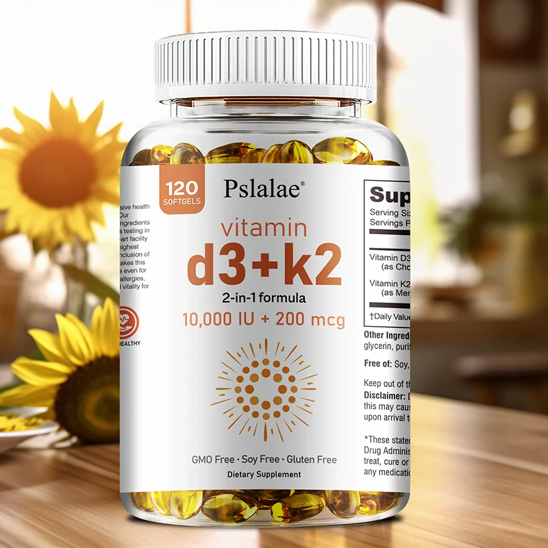 

Vitamin D3 with K2 - Promotes Strong Bones, Calcium Absorption, Teeth, Heart, Cardiovascular Health