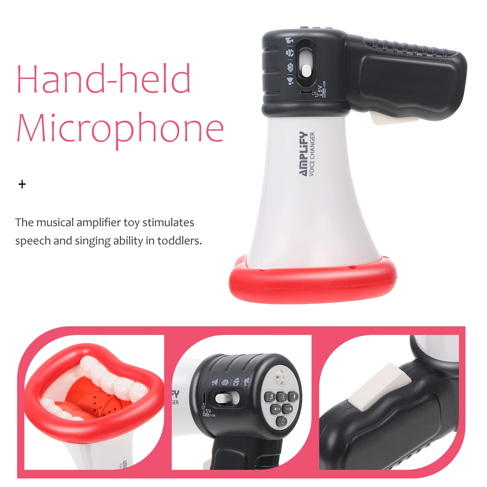 

ABS Eco friendly Kids Megaphone Toy Bright Color Music Education Voice Amplifier Safe Grasp Christmas Birthday Gift Recording