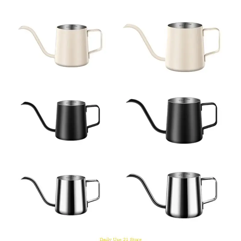 Gooses Neck Pour Overs Coffees Kettles Stainless Steels Hand Brewed Coffees Pots Manual Pour Overs Coffees Maker Tea Pots