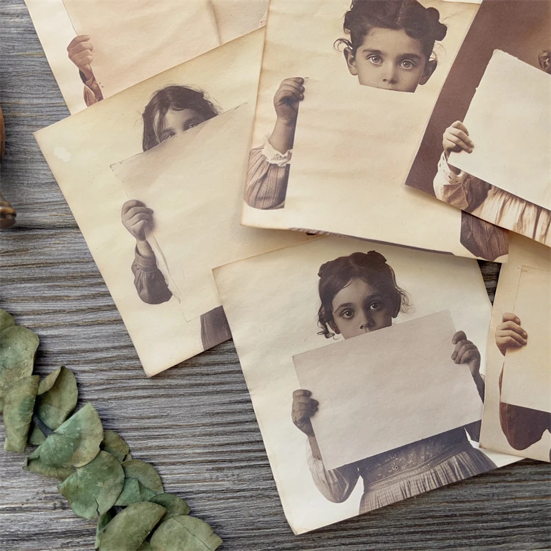 12 Sheet Handmade Coffee Dyed Paper Material Paper Pack Old Photos Junk Journal Ephemera Album TN Scrapbooking Material view 3