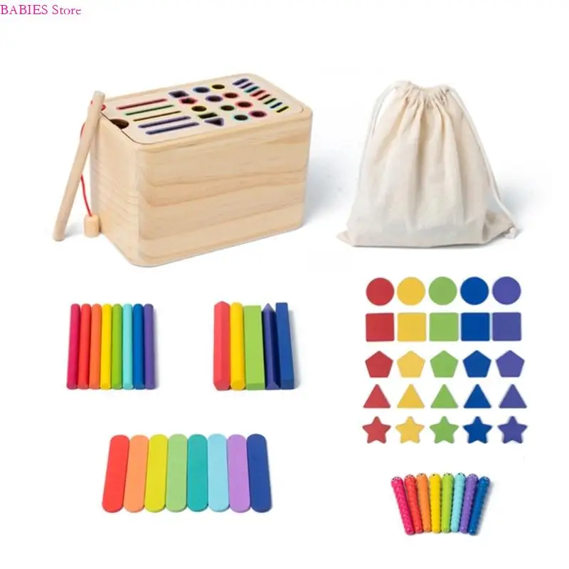 

C9GB Wooden Toy Box For Toddlers Encouraging And Color Recognition Through Play Cognitive Skills